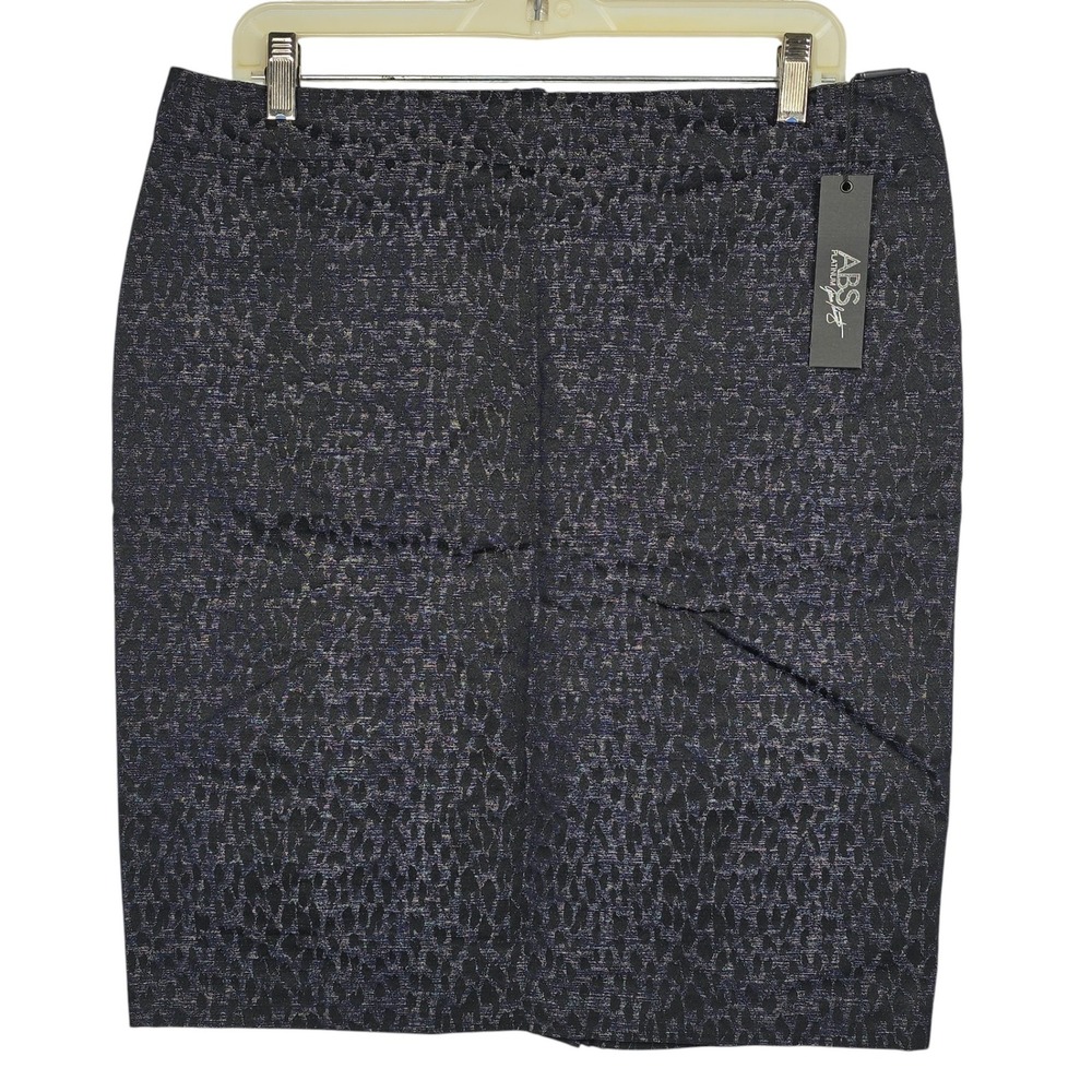 ABS Platinum Allen Schwartz Animal Print Jacquard Pencil Skirt Woman Size 10 NWT